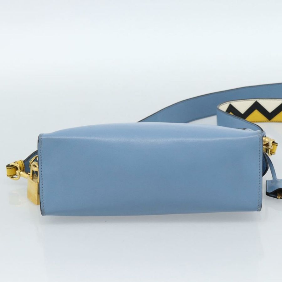 【日本直送】PRADA 淺藍色金色皮革肩背包 正品 ka4742M-4