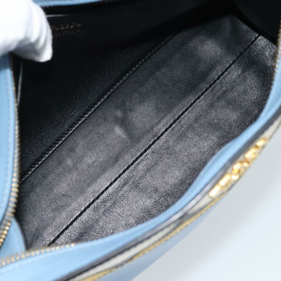 【日本直送】PRADA 淺藍色金色皮革肩背包 正品 ka4742M-8
