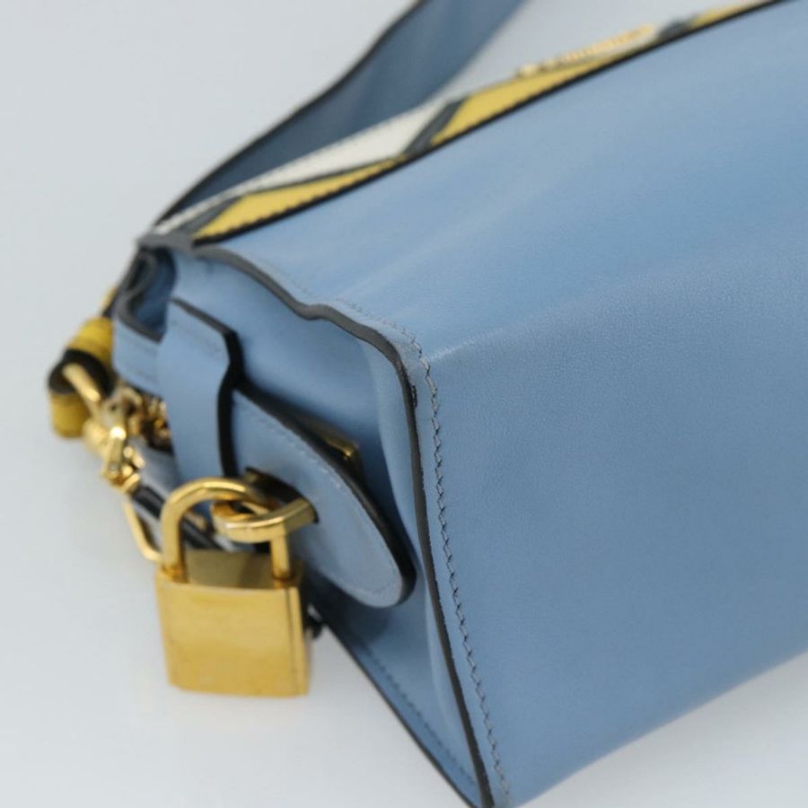 【日本直送】PRADA 淺藍色金色皮革肩背包 正品 ka4742M-15