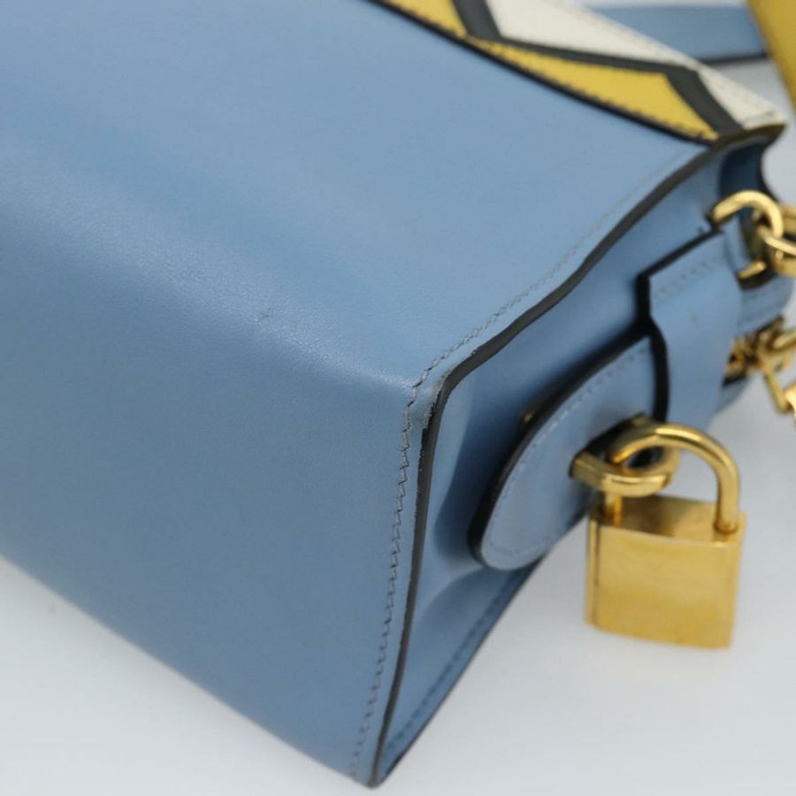 【日本直送】PRADA 淺藍色金色皮革肩背包 正品 ka4742M-16
