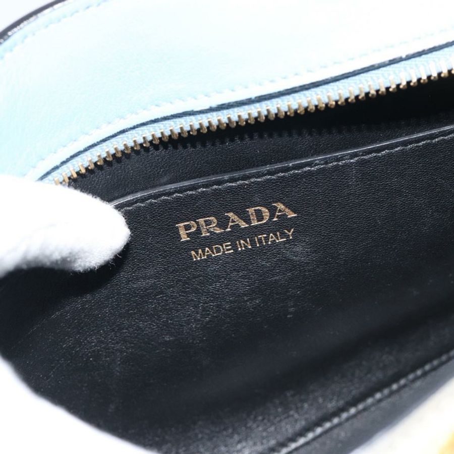 【日本直送】PRADA 淺藍色金色皮革肩背包 正品 ka4742M-21