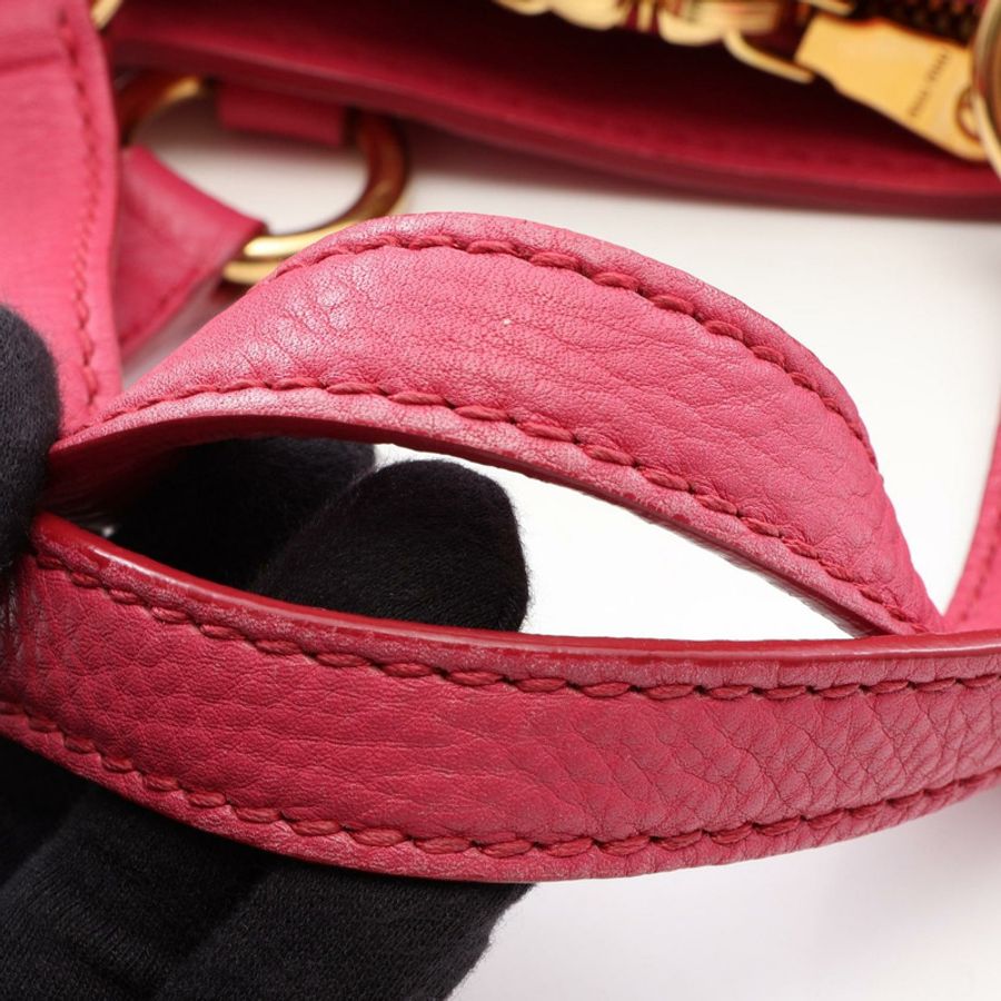 Miu Miu VITELLO CARIBU 單肩斜背包 RN0757 皮革 粉紅色 二手 女士-5
