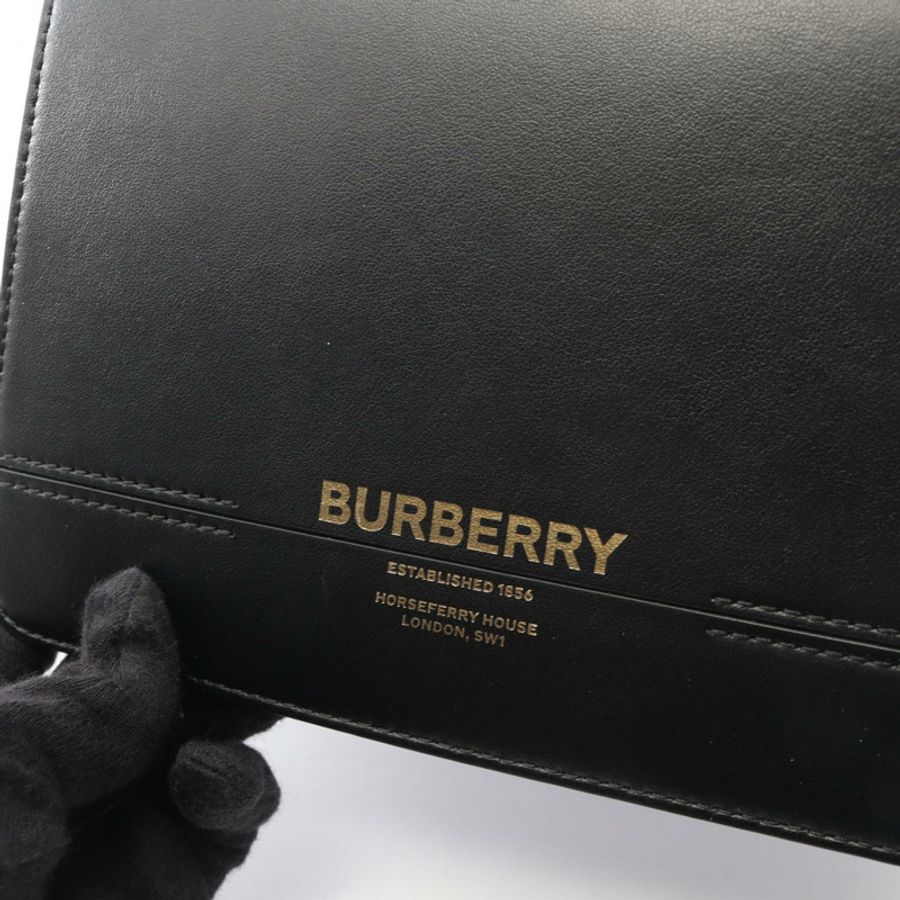 BURBERRY Grace 黑色真皮單肩包,二手女款-7