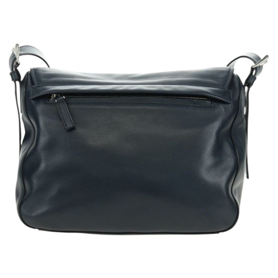 【日本直送】PRADA 皮革肩背包 海軍藍 銀色 正品 ki6667SAM-1