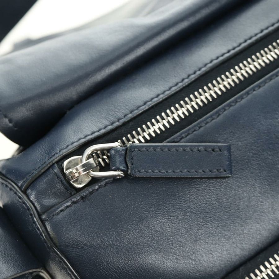 【日本直送】PRADA 皮革肩背包 海軍藍 銀色 正品 ki6667SAM-22