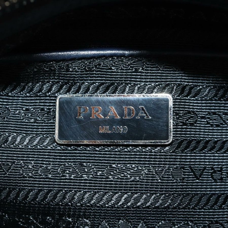 【日本直送】PRADA 皮革肩背包 海軍藍 銀色 正品 ki6667SAM-23