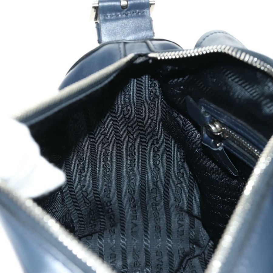 【日本直送】PRADA 皮革肩背包 海軍藍 銀色 正品 ki6667SAM-25