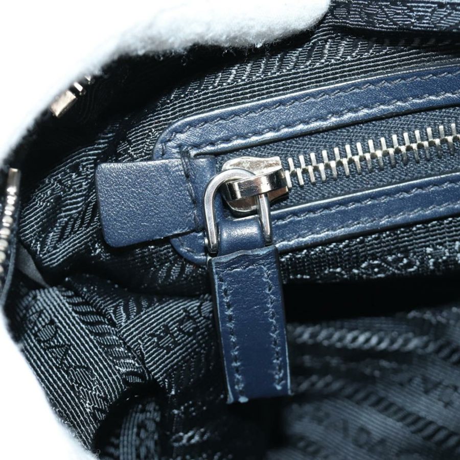 【日本直送】PRADA 皮革肩背包 海軍藍 銀色 正品 ki6667SAM-26
