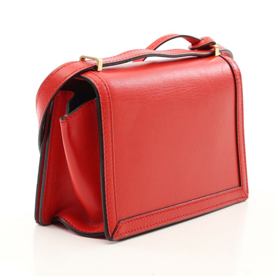 LOEWE Barcelona 肩挎斜背包,紅色皮革,金色五金,二手女款-1