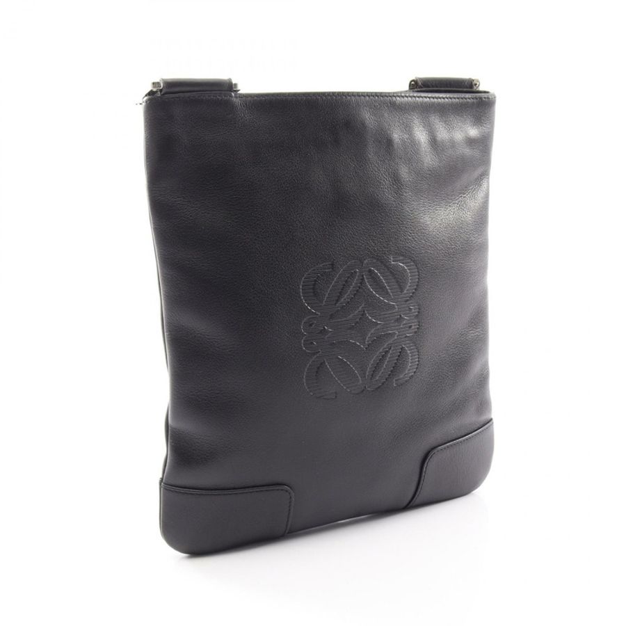 LOEWE Anagram 女士黑色真皮單肩斜背包(二手)-1