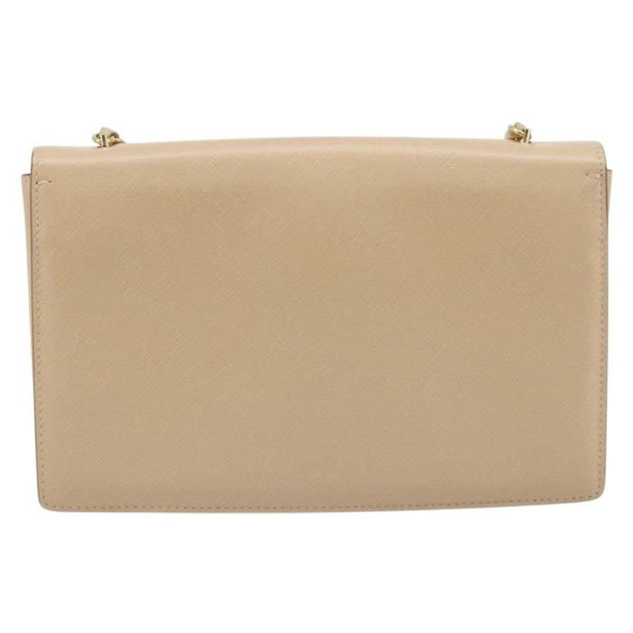 【日本直送】Salvatore Ferragamo 鏈條單肩包 皮革 米色 金色 正品 ki6669V-1