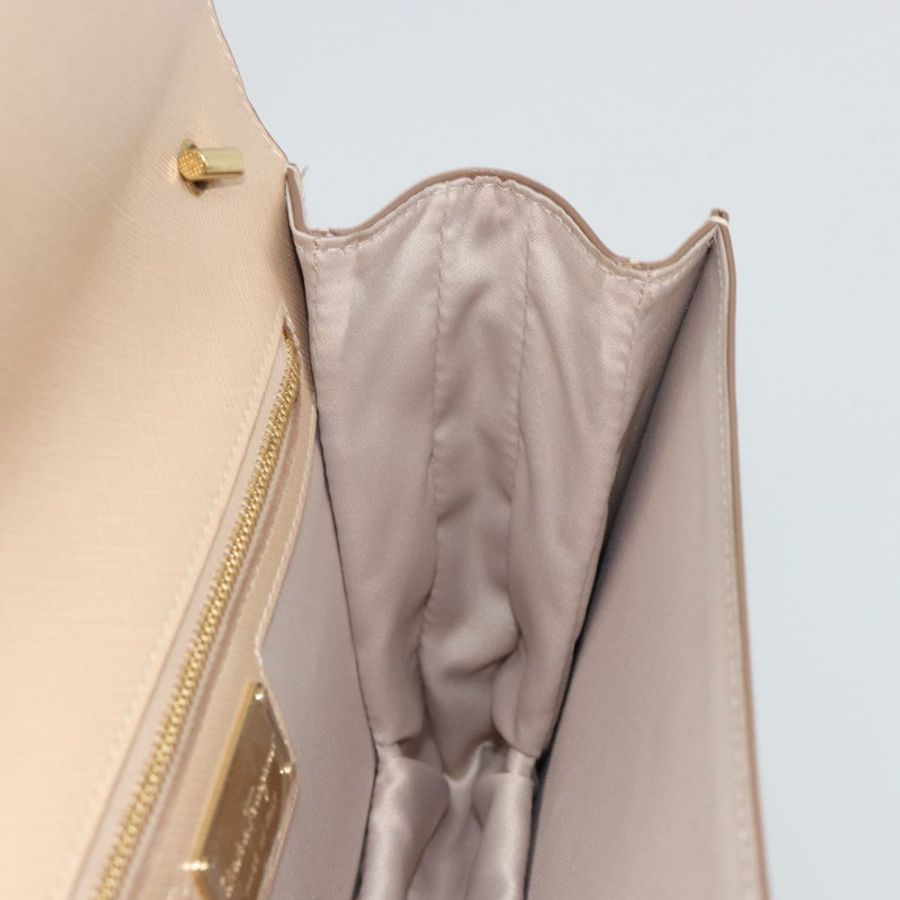 【日本直送】Salvatore Ferragamo 鏈條單肩包 皮革 米色 金色 正品 ki6669V-19