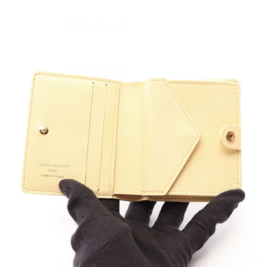 路易威登 (LOUIS VUITTON) 口袋皮夾 LV 吊飾 M29033 帆布 白色 黃色 二手 女士 LV-2