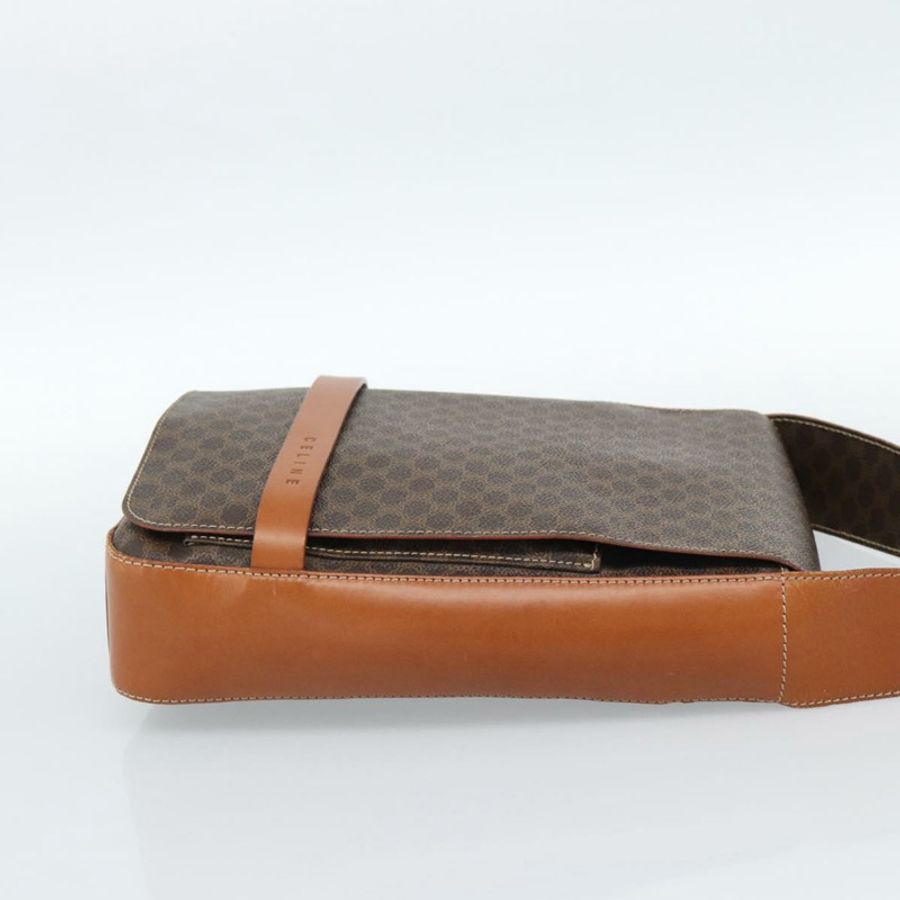 【日本直送】CELINE Macadam帆布肩背包 PVC皮革 棕色 金色 正品 ki6682A-3