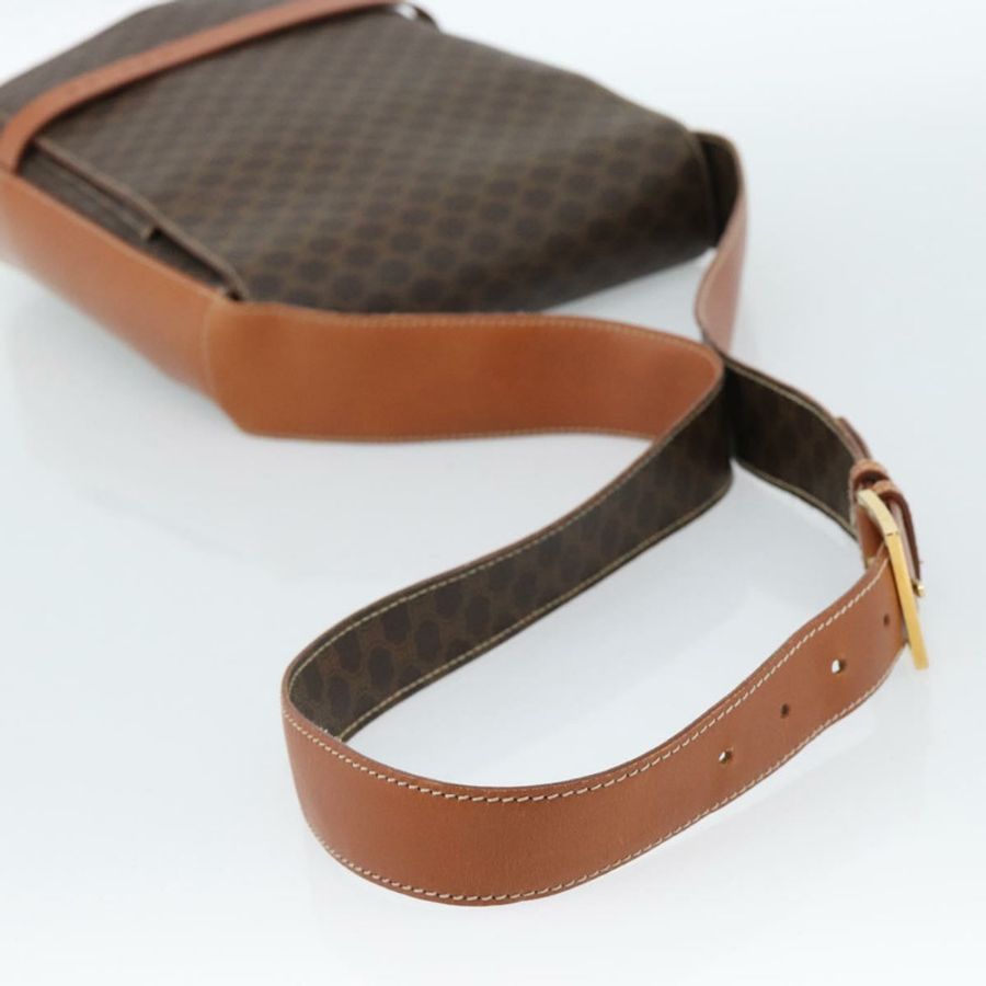 【日本直送】CELINE Macadam帆布肩背包 PVC皮革 棕色 金色 正品 ki6682A-6