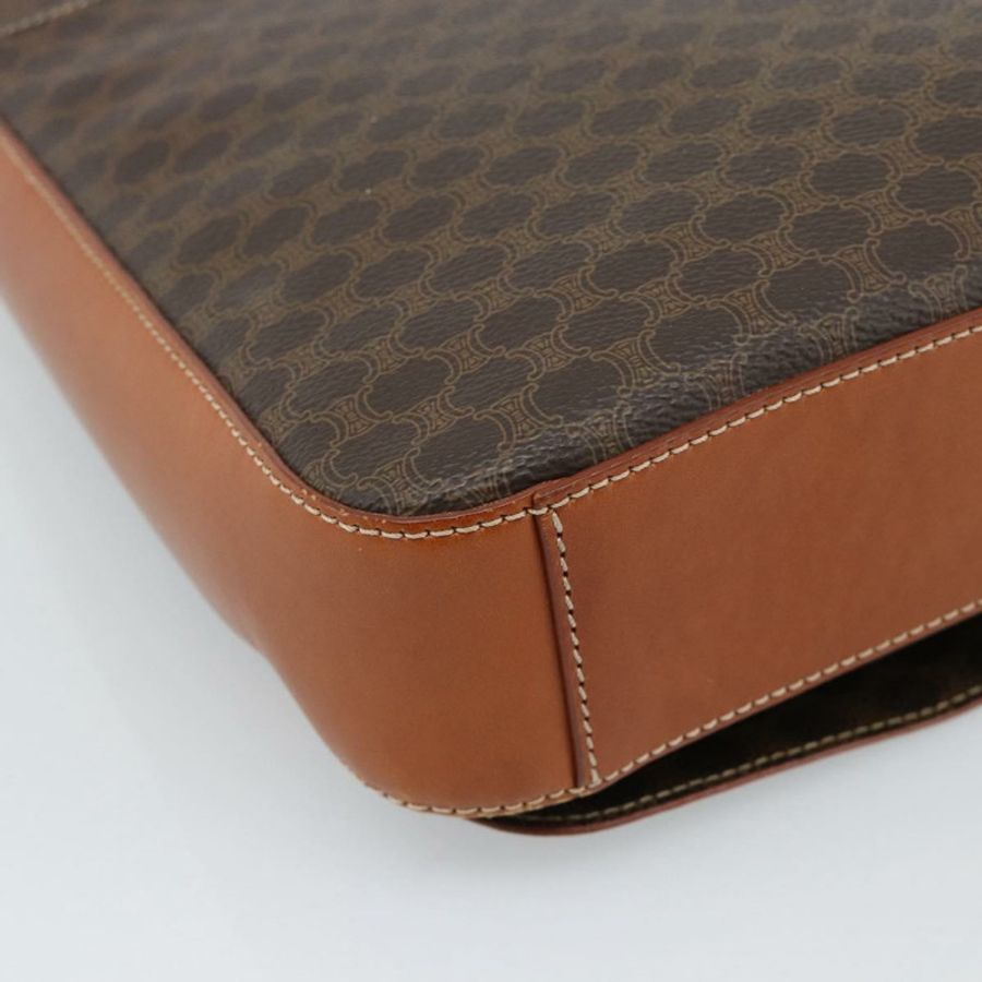 【日本直送】CELINE Macadam帆布肩背包 PVC皮革 棕色 金色 正品 ki6682A-15
