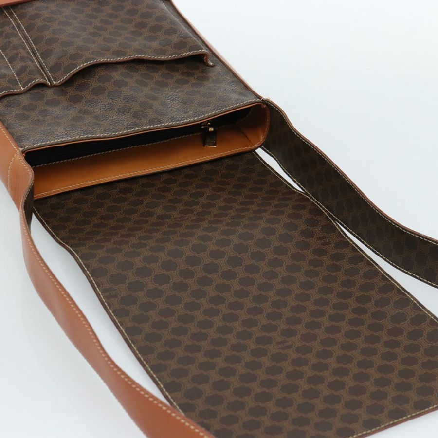 【日本直送】CELINE Macadam帆布肩背包 PVC皮革 棕色 金色 正品 ki6682A-17