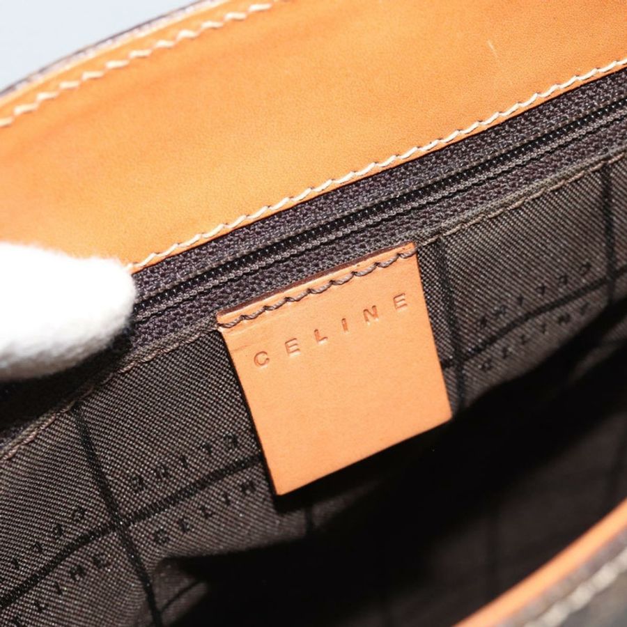 【日本直送】CELINE Macadam帆布肩背包 PVC皮革 棕色 金色 正品 ki6682A-18