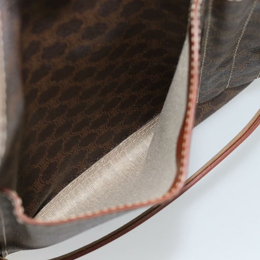 【日本直送】CELINE Macadam帆布肩背包 PVC皮革 棕色 金色 正品 ki6682A-24