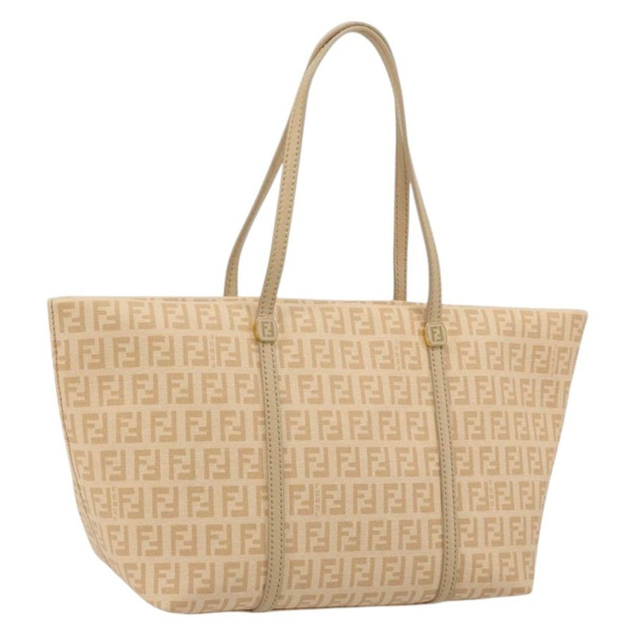 【日本直送】FENDI Zucchino帆布手提包 米色 金色 正品 ki6664M-0