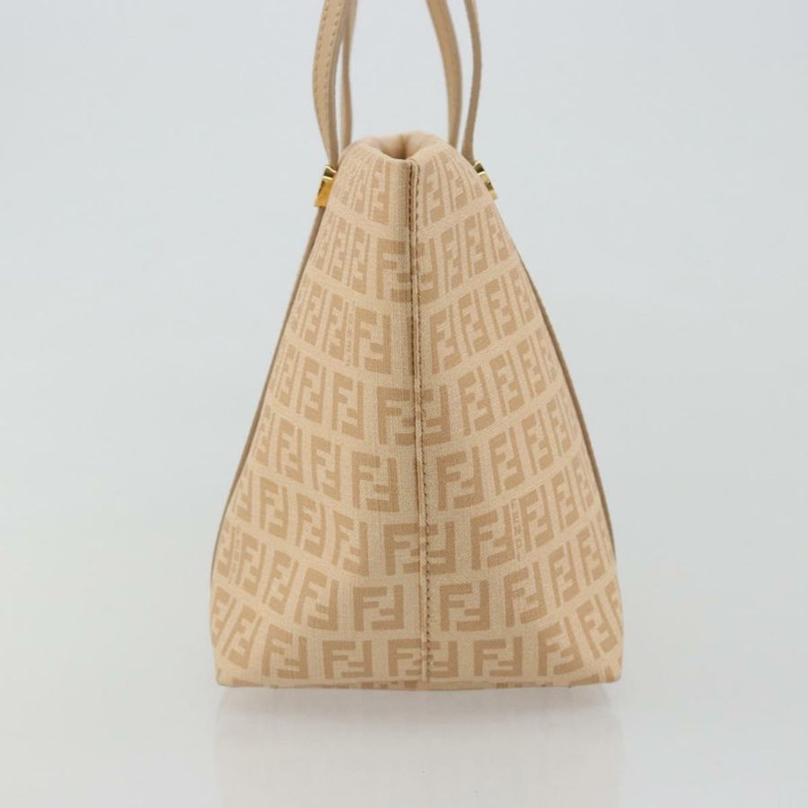 【日本直送】FENDI Zucchino帆布手提包 米色 金色 正品 ki6664M-3