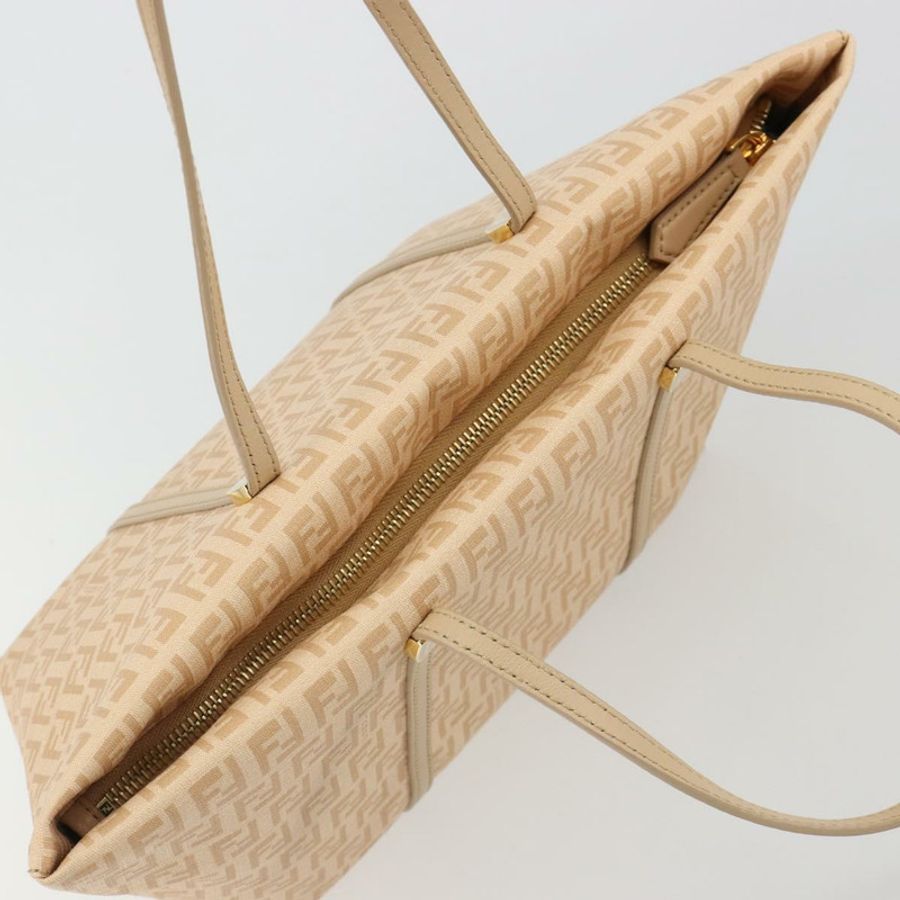 【日本直送】FENDI Zucchino帆布手提包 米色 金色 正品 ki6664M-5