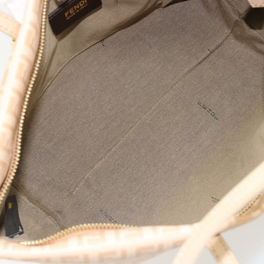 【日本直送】FENDI Zucchino帆布手提包 米色 金色 正品 ki6664M-9