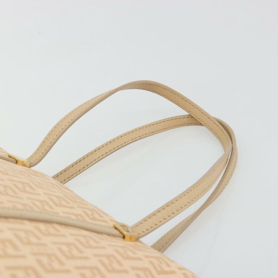 【日本直送】FENDI Zucchino帆布手提包 米色 金色 正品 ki6664M-13