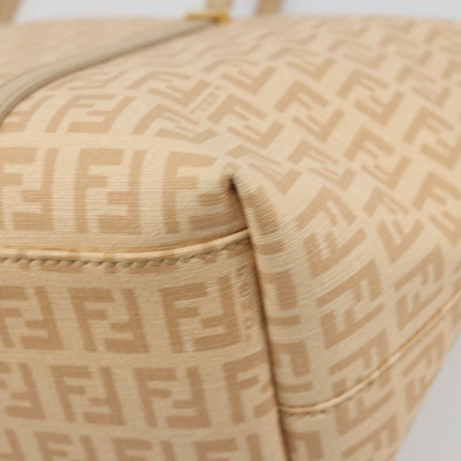 【日本直送】FENDI Zucchino帆布手提包 米色 金色 正品 ki6664M-15