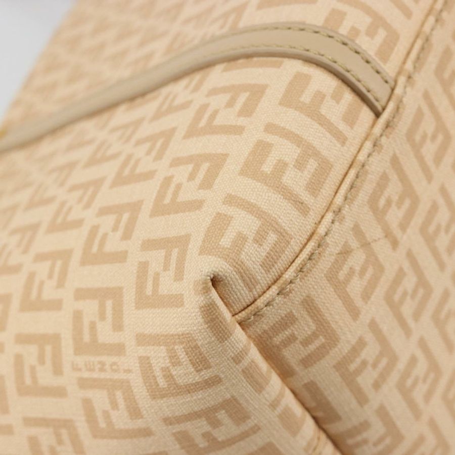 【日本直送】FENDI Zucchino帆布手提包 米色 金色 正品 ki6664M-16