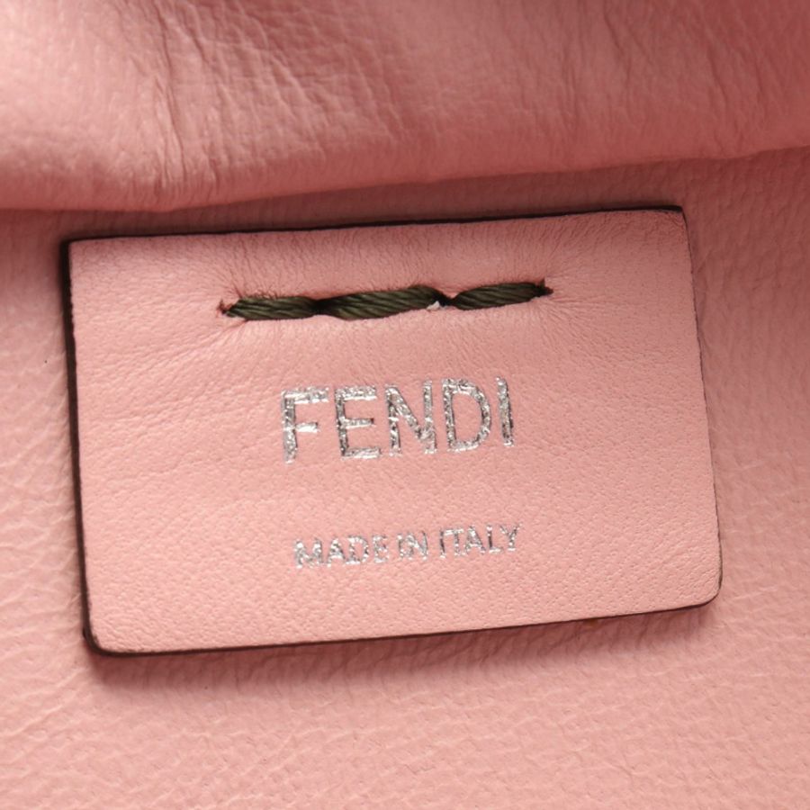 FENDI Trois Heors 2WAY 手提包,卡其粉紅皮革,二手女款-3