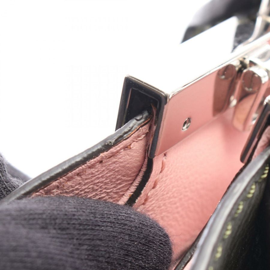 FENDI Trois Heors 2WAY 手提包,卡其粉紅皮革,二手女款-4