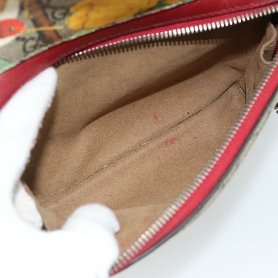 【日本直送】GUCCI GG Supreme Web Sherry Line Tian 雙肩包 PVC 米色 427042 Auth hk3788-24