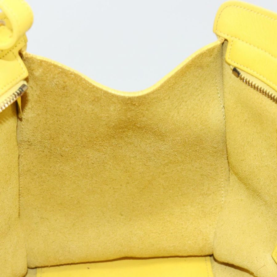 【日本直送】SAINT LAURENT Baby Cabas 手提包 皮革 2way 黃/金 Auth hk3783-26