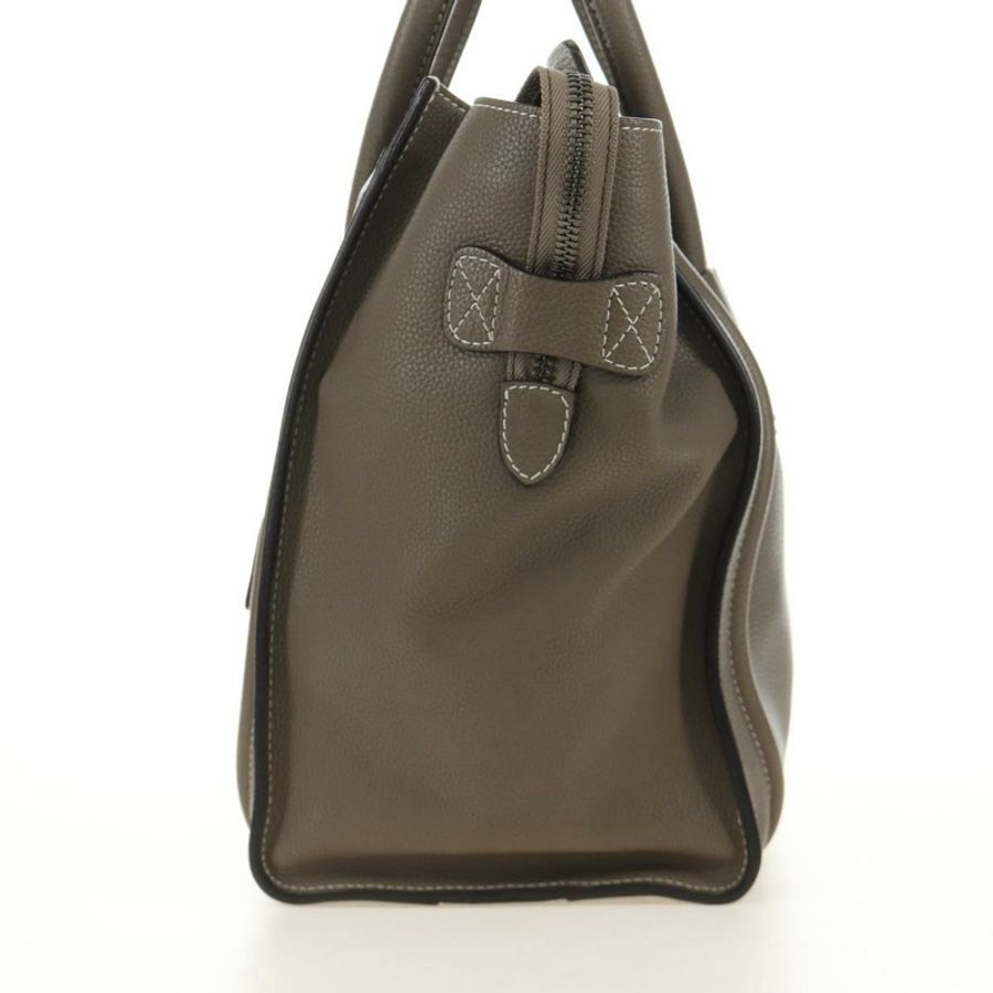 【日本直送】CELINE Luggage Mini Shopper 手提包 皮革 灰色 銀色 正品 yk20501SAM-2