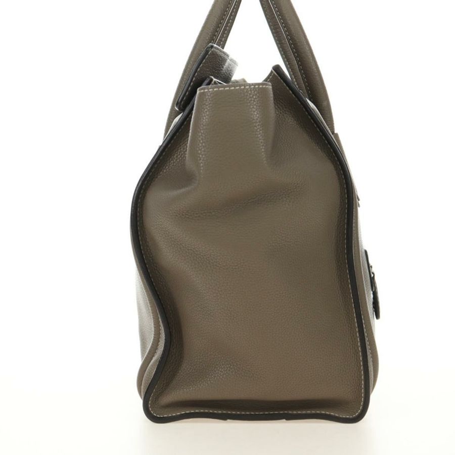 【日本直送】CELINE Luggage Mini Shopper 手提包 皮革 灰色 銀色 正品 yk20501SAM-3