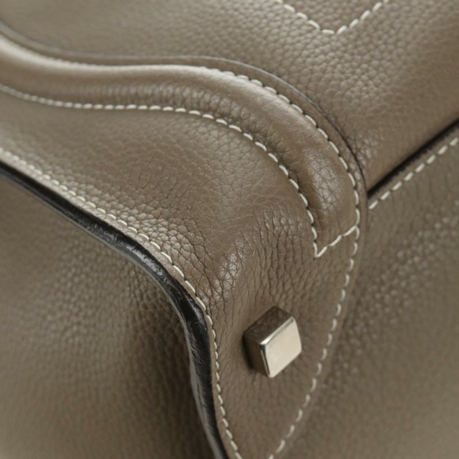 【日本直送】CELINE Luggage Mini Shopper 手提包 皮革 灰色 銀色 正品 yk20501SAM-8