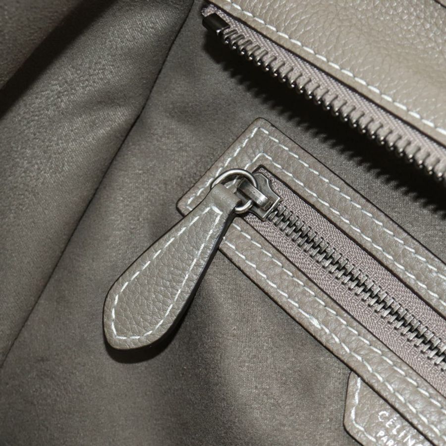 【日本直送】CELINE Luggage Mini Shopper 手提包 皮革 灰色 銀色 正品 yk20501SAM-24