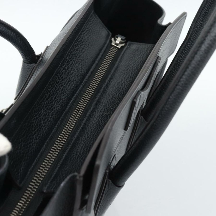 【日本直送】CELINE Luggage Micro Shopper 手提包,黑色/銀色皮革,正品 ka4855SAM-5