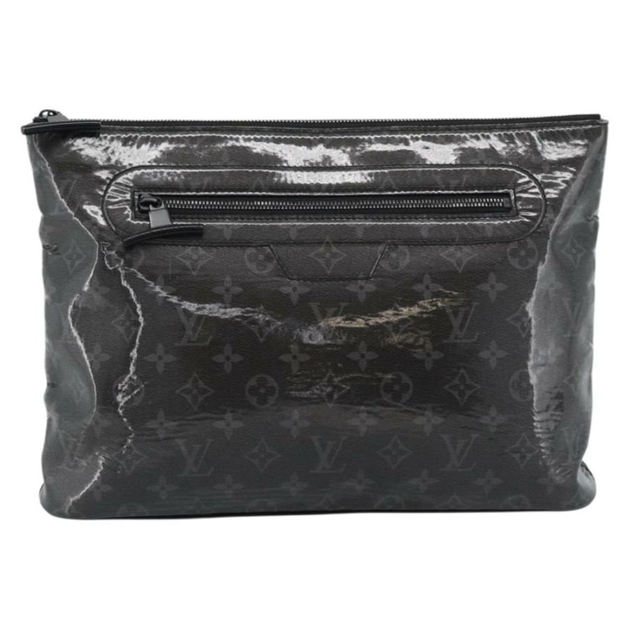 【日本直送】路易威登 Monogram Eclipse Glaze Pochette Cosmos 黑色 M63373 Auth ka4815-12