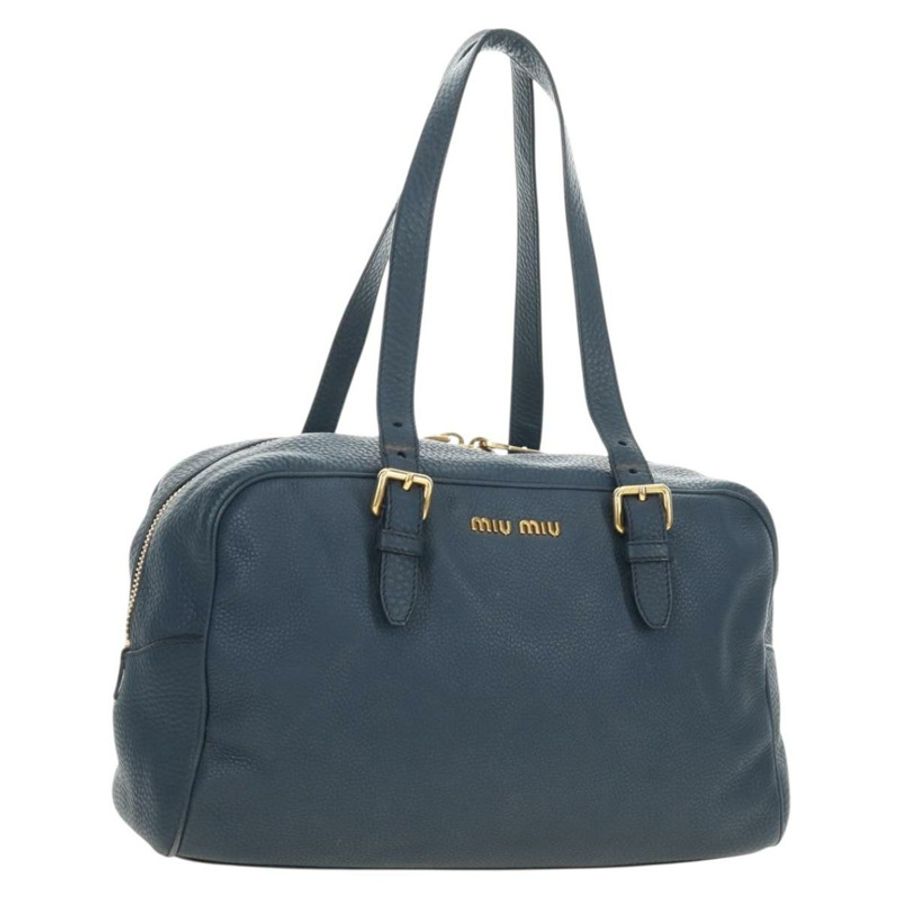 【日本直送】Miu Miu 單肩包 皮革 海軍藍 金色 正品 yk20559SAM-0