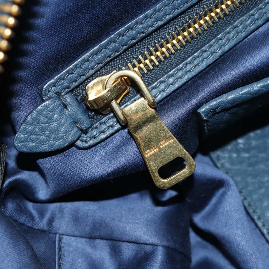 【日本直送】Miu Miu 單肩包 皮革 海軍藍 金色 正品 yk20559SAM-24