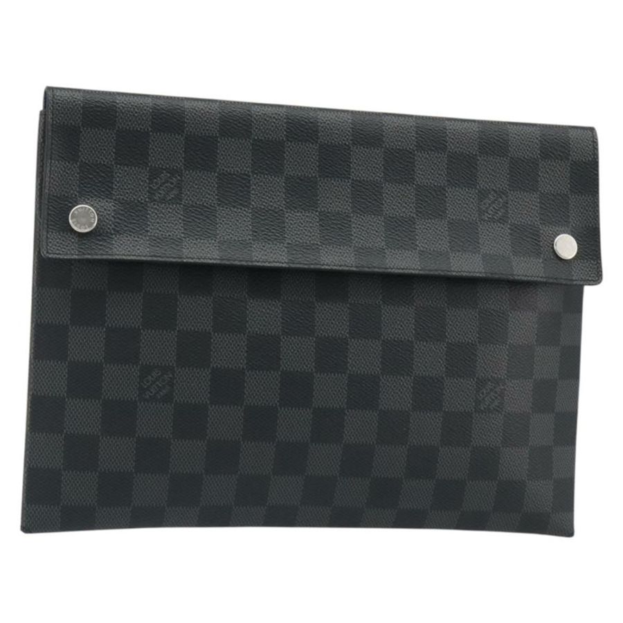 【日本直送】路易威登 Damier Graphite Alpha 三層手拿包 N60255 LV Auth mr2593A-0