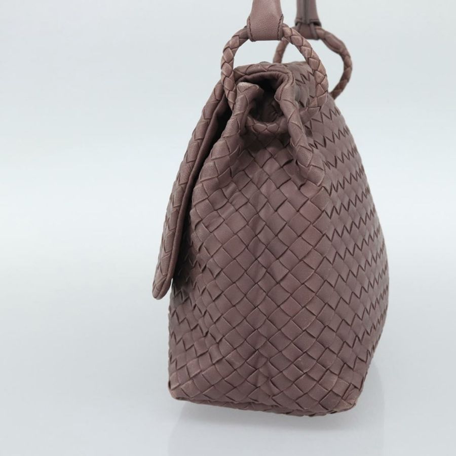 【日本直送】BOTTEGA VENETA INTRECCIATO 手提包 皮革 紫色 金色裝飾 正品 mr2587A-3
