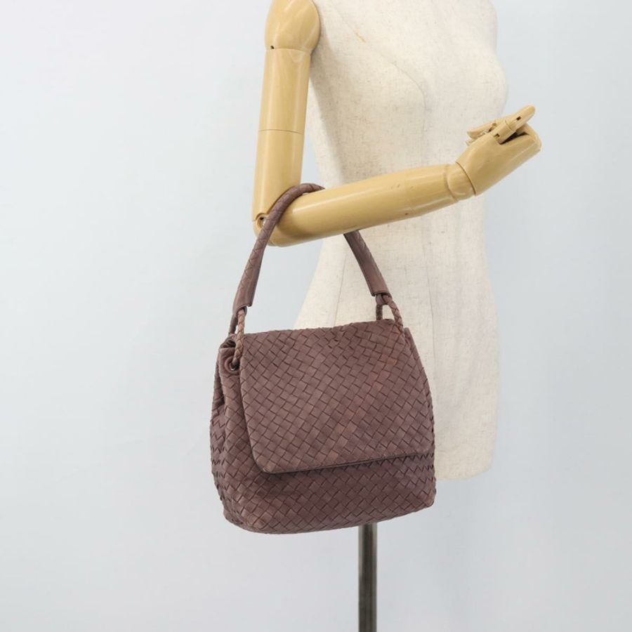 【日本直送】BOTTEGA VENETA INTRECCIATO 手提包 皮革 紫色 金色裝飾 正品 mr2587A-22