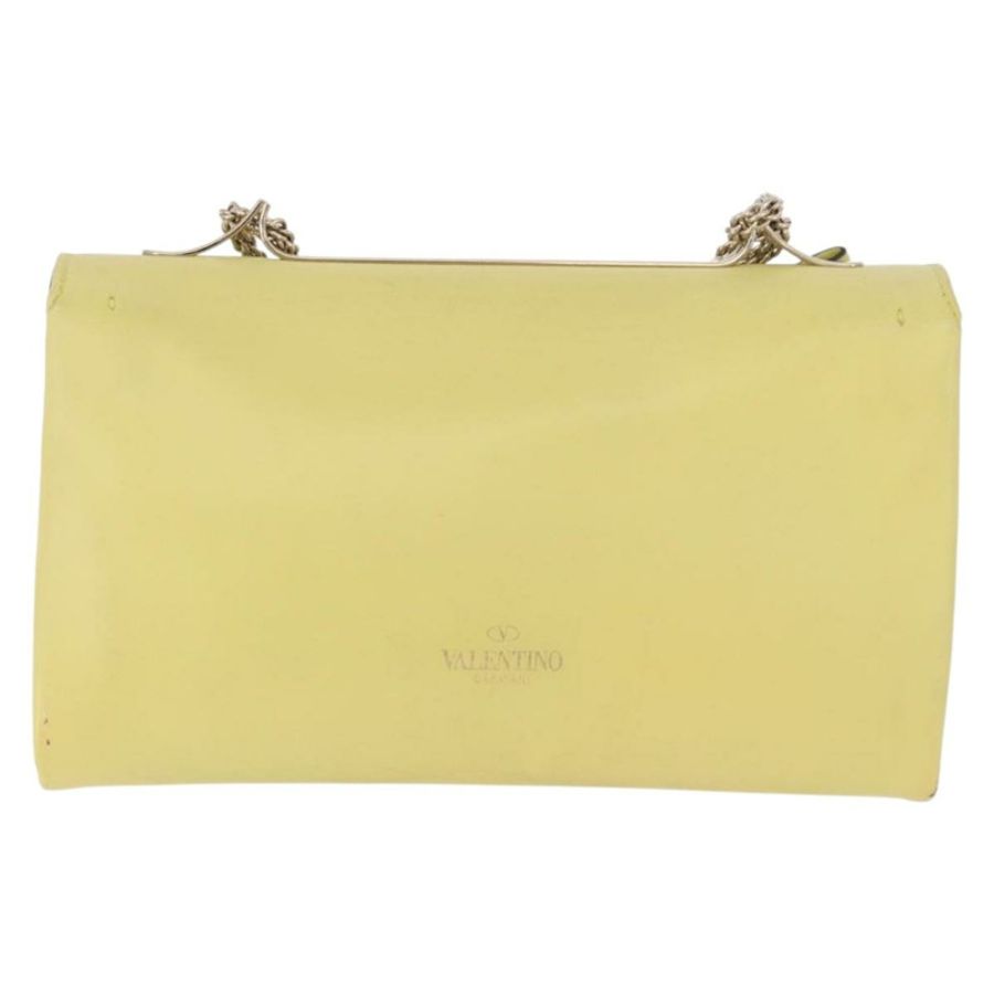 【日本直送】VALENTINO 鏈條單肩包 皮革 黃色 金色 正品 bs35654V-1