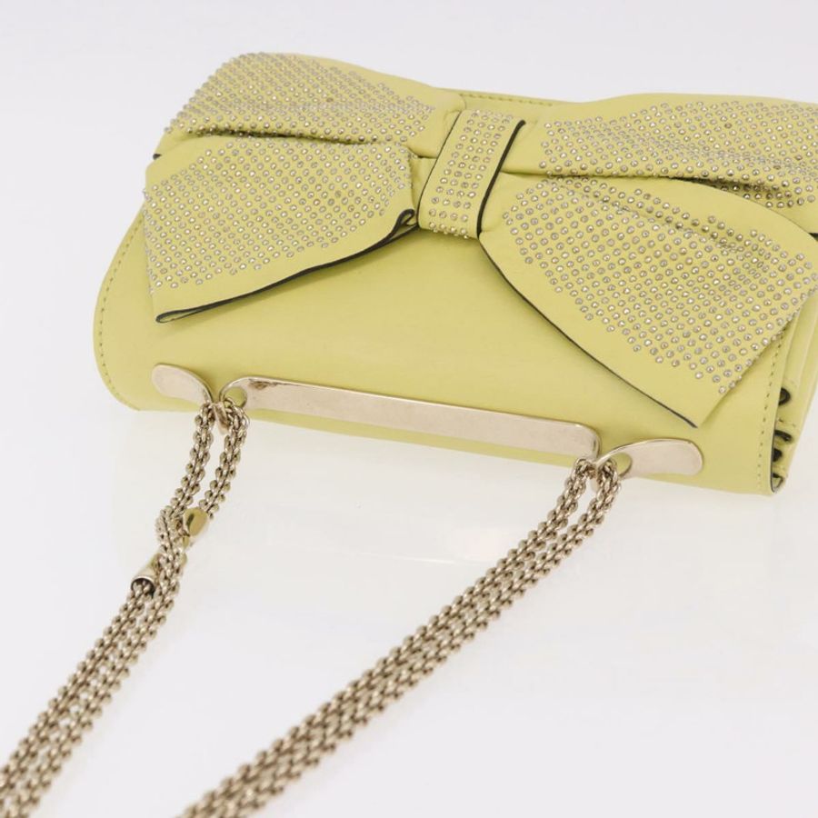 【日本直送】VALENTINO 鏈條單肩包 皮革 黃色 金色 正品 bs35654V-5