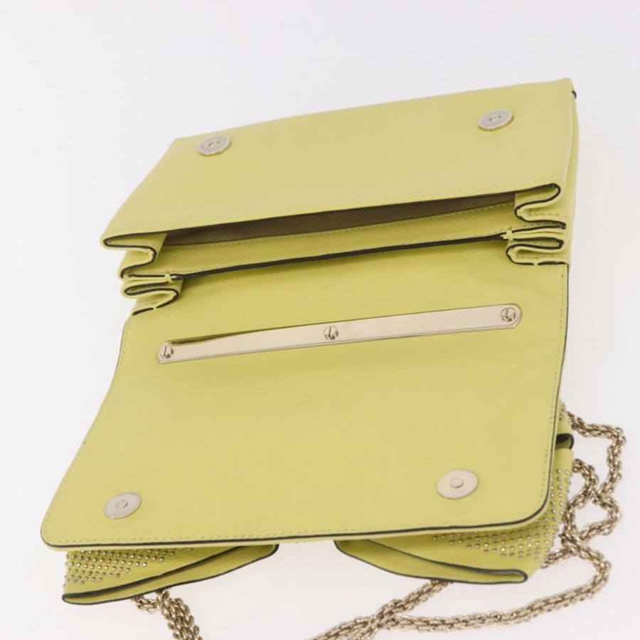 【日本直送】VALENTINO 鏈條單肩包 皮革 黃色 金色 正品 bs35654V-9