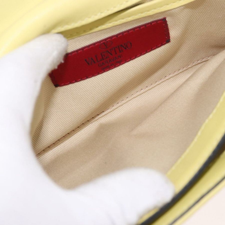 【日本直送】VALENTINO 鏈條單肩包 皮革 黃色 金色 正品 bs35654V-10