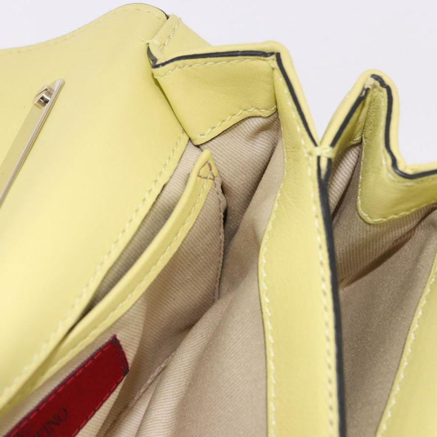 【日本直送】VALENTINO 鏈條單肩包 皮革 黃色 金色 正品 bs35654V-18